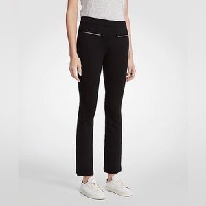 Ann Taylor petite zip pocket mid rise crop kick flare black pants XXS